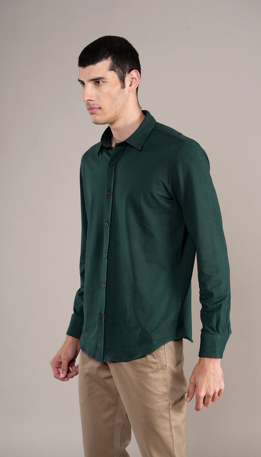 Casual Shirt for Men | Breathable & Soft with Color Fastness Regular Fit Spread Collar Neck Cotton Fabric Self Design Pattern