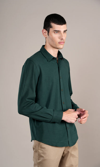 Casual Shirt for Men | Breathable & Soft with Color Fastness Regular Fit Spread Collar Neck Cotton Fabric Self Design Pattern