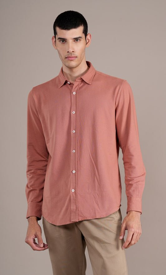 Casual Shirt for Men | Breathable & Soft with Color Fastness Regular Fit Spread Collar Neck Cotton Fabric Self Design Pattern
