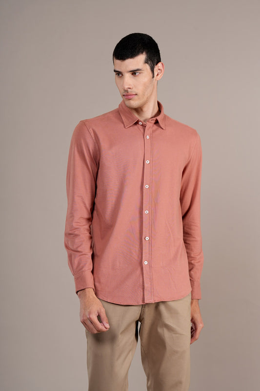Casual Shirt for Men | Breathable & Soft with Color Fastness Regular Fit Spread Collar Neck Cotton Fabric Self Design Pattern