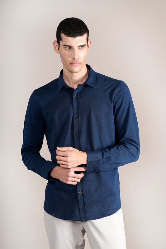 Casual Shirt for Men | Breathable & Soft with Color Fastness Regular Fit Spread Collar Neck Cotton Fabric Self Design Pattern