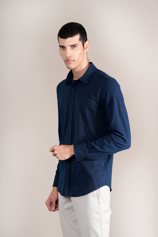 Casual Shirt for Men | Breathable & Soft with Color Fastness Regular Fit Spread Collar Neck Cotton Fabric Self Design Pattern