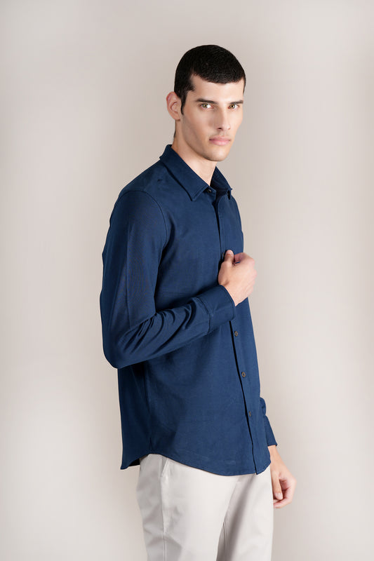 Casual Shirt for Men | Breathable & Soft with Color Fastness Regular Fit Spread Collar Neck Cotton Fabric Self Design Pattern