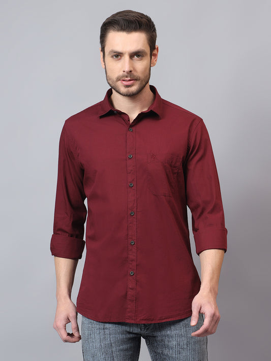Casual Shirt for Men | Breathable & Soft with Color Fastness Regular Fit Spread Collar Neck Cotton Fabric Solid Pattern