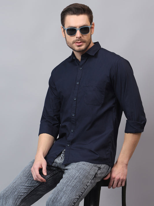 Casual Shirt for Men | Breathable & Soft with Color Fastness Regular Fit Spread Collar Neck Cotton Fabric Solid Pattern