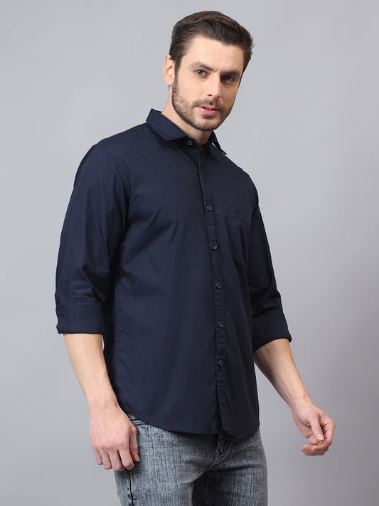 Casual Shirt for Men | Breathable & Soft with Color Fastness Regular Fit Spread Collar Neck Cotton Fabric Solid Pattern