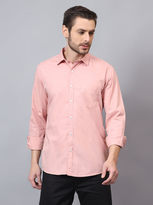 Casual Shirt for Men | Breathable & Soft with Color Fastness Regular Fit Spread Collar Neck Cotton Fabric Solid Pattern