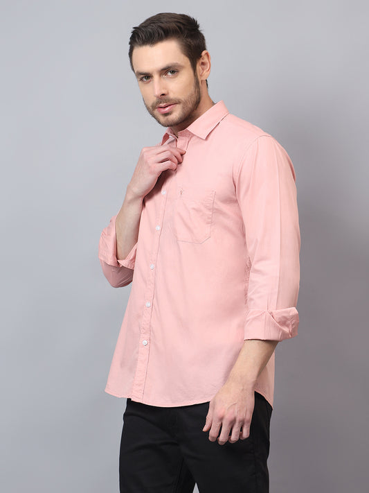 Casual Shirt for Men | Breathable & Soft with Color Fastness Regular Fit Spread Collar Neck Cotton Fabric Solid Pattern