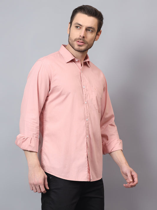 Casual Shirt for Men | Breathable & Soft with Color Fastness Regular Fit Spread Collar Neck Cotton Fabric Solid Pattern