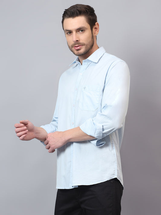Casual Shirt for Men | Breathable & Soft with Color Fastness Regular Fit Spread Collar Neck Cotton Fabric Solid Pattern