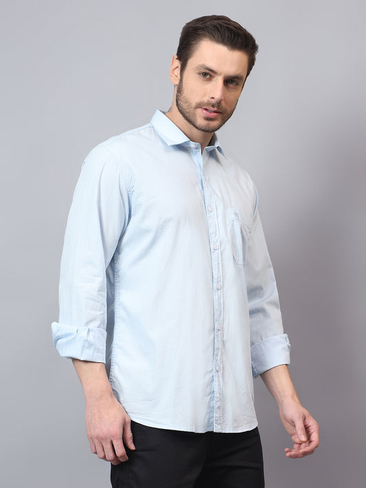 Casual Shirt for Men | Breathable & Soft with Color Fastness Regular Fit Spread Collar Neck Cotton Fabric Solid Pattern