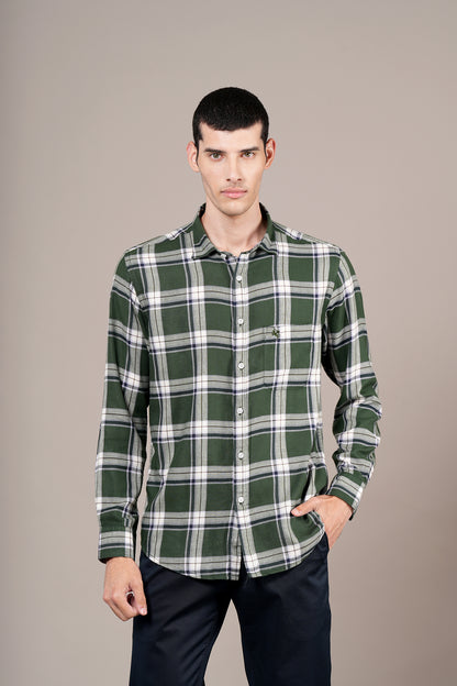 Casual Shirt for Men | Breathable & Soft with Color Fastness Regular Fit Spread Collar Neck Cotton Fabric Checkered Pattern