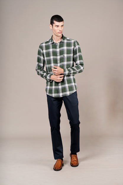 Casual Shirt for Men | Breathable & Soft with Color Fastness Regular Fit Spread Collar Neck Cotton Fabric Checkered Pattern