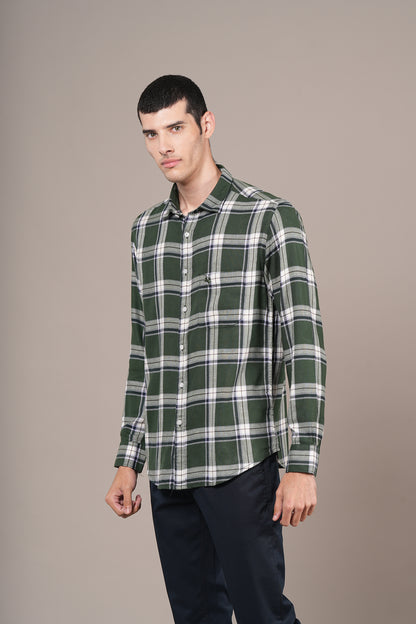 Casual Shirt for Men | Breathable & Soft with Color Fastness Regular Fit Spread Collar Neck Cotton Fabric Checkered Pattern