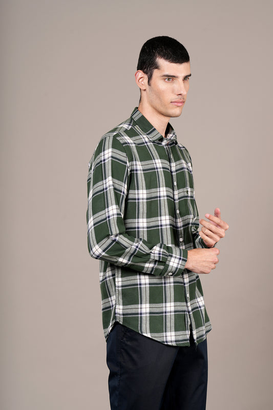 Casual Shirt for Men | Breathable & Soft with Color Fastness Regular Fit Spread Collar Neck Cotton Fabric Checkered Pattern