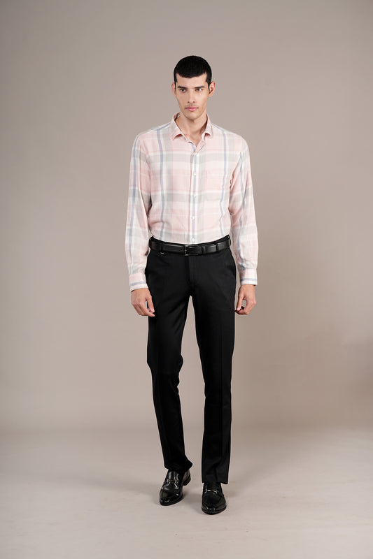 Casual Shirt for Men | Breathable & Soft with Color Fastness Regular Fit Spread Collar Neck Viscose Fabric Checkered Pattern