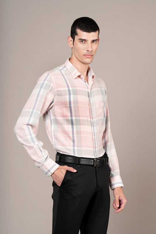 Casual Shirt for Men | Breathable & Soft with Color Fastness Regular Fit Spread Collar Neck Viscose Fabric Checkered Pattern