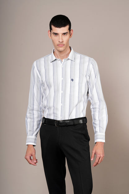 Casual Shirt for Men | Breathable & Soft with Color Fastness Regular Fit Spread Collar Neck Cotton Fabric Striped Pattern