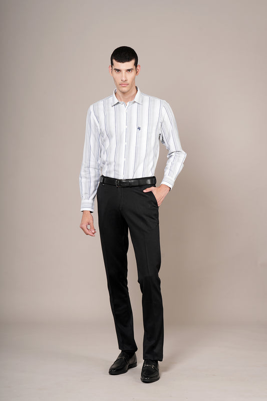 Casual Shirt for Men | Breathable & Soft with Color Fastness Regular Fit Spread Collar Neck Cotton Fabric Striped Pattern