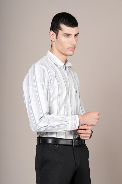 Casual Shirt for Men | Breathable & Soft with Color Fastness Regular Fit Spread Collar Neck Cotton Fabric Striped Pattern