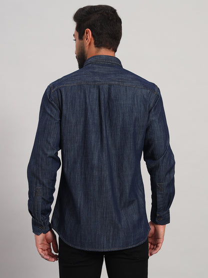 Casual Shirt for Men | Breathable & Soft with Color Fastness Regular Fit Spread Collar Neck Cotton Fabric Self Design Pattern