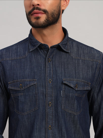 Casual Shirt for Men | Breathable & Soft with Color Fastness Regular Fit Spread Collar Neck Cotton Fabric Self Design Pattern