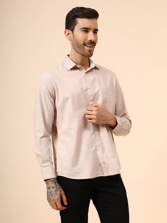 Casual Shirt for Men | Breathable & Soft with Color Fastness Regular Fit Spread Collar Neck Cotton Fabric Solid Pattern