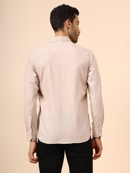Casual Shirt for Men | Breathable & Soft with Color Fastness Regular Fit Spread Collar Neck Cotton Fabric Solid Pattern