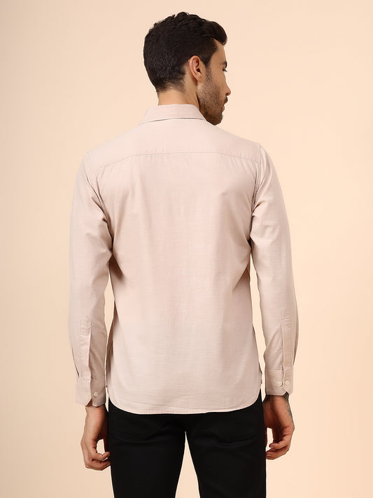 Casual Shirt for Men | Breathable & Soft with Color Fastness Regular Fit Spread Collar Neck Cotton Fabric Solid Pattern