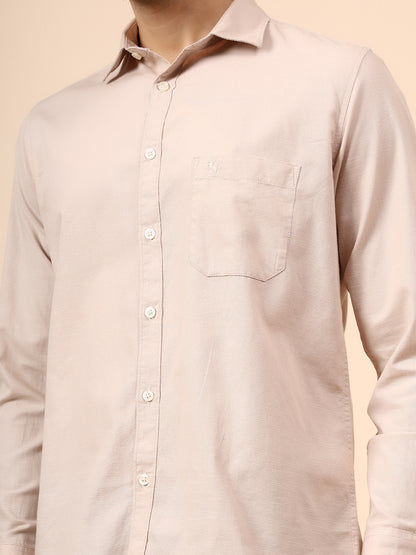 Casual Shirt for Men | Breathable & Soft with Color Fastness Regular Fit Spread Collar Neck Cotton Fabric Solid Pattern