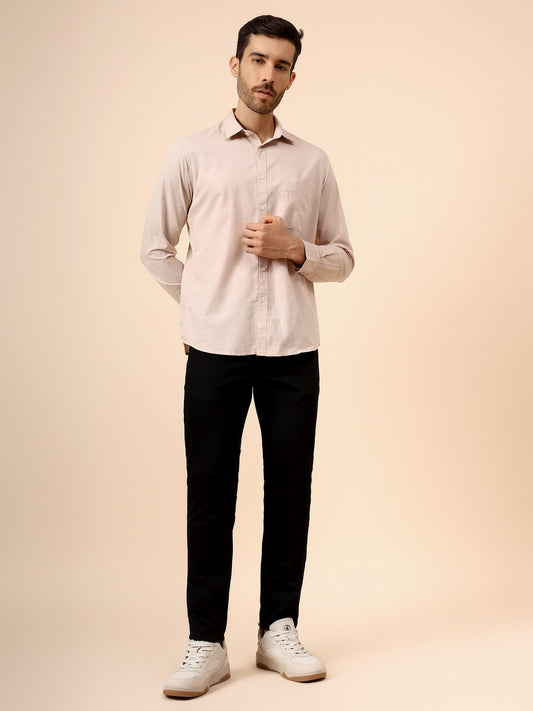 Casual Shirt for Men | Breathable & Soft with Color Fastness Regular Fit Spread Collar Neck Cotton Fabric Solid Pattern