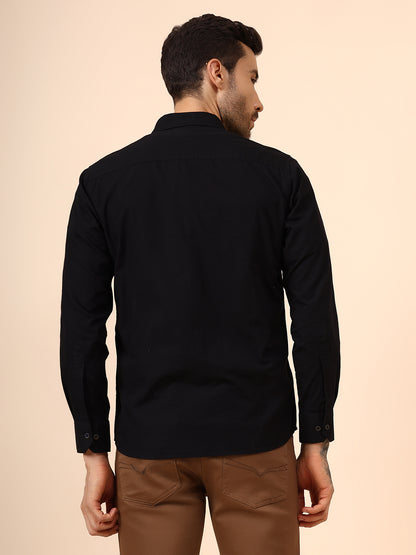 Casual Shirt for Men | Breathable & Soft with Color Fastness Regular Fit Spread Collar Neck Cotton Fabric Solid Pattern