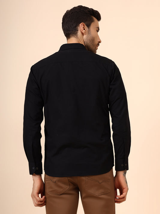 Casual Shirt for Men | Breathable & Soft with Color Fastness Regular Fit Spread Collar Neck Cotton Fabric Solid Pattern