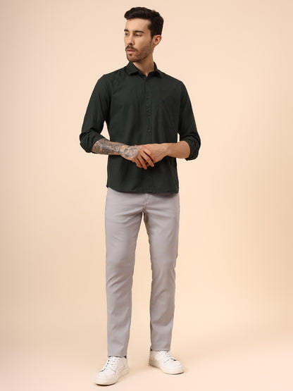 Casual Shirt for Men | Breathable & Soft with Color Fastness Regular Fit Spread Collar Neck Cotton Fabric Solid Pattern