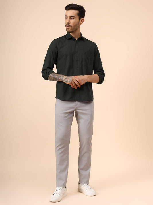 Casual Shirt for Men | Breathable & Soft with Color Fastness Regular Fit Spread Collar Neck Cotton Fabric Solid Pattern