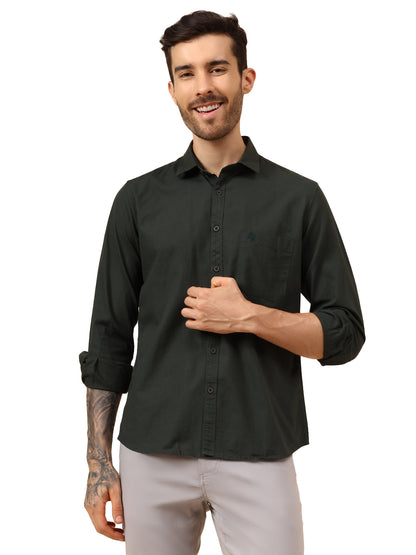 Casual Shirt for Men | Breathable & Soft with Color Fastness Regular Fit Spread Collar Neck Cotton Fabric Solid Pattern
