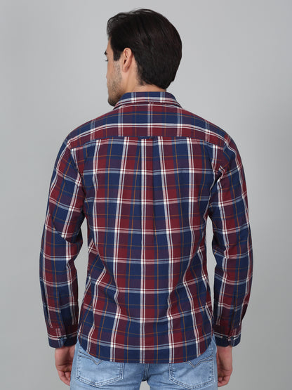 Casual Shirt for Men | Breathable & Soft with Color Fastness Regular Fit Spread Collar Neck Cotton Fabric Checkered Pattern