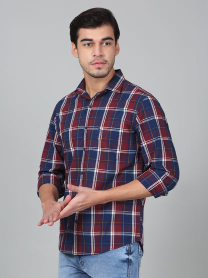 Casual Shirt for Men | Breathable & Soft with Color Fastness Regular Fit Spread Collar Neck Cotton Fabric Checkered Pattern
