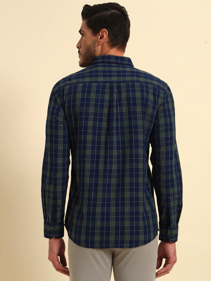 Casual Shirt for Men | Breathable & Soft with Color Fastness Regular Fit Spread Collar Neck Cotton Fabric Checkered Pattern