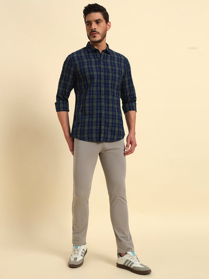 Casual Shirt for Men | Breathable & Soft with Color Fastness Regular Fit Spread Collar Neck Cotton Fabric Checkered Pattern