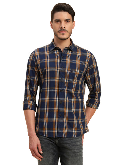 Casual Shirt for Men | Breathable & Soft with Color Fastness Regular Fit Spread Collar Neck Cotton Fabric Checkered Pattern