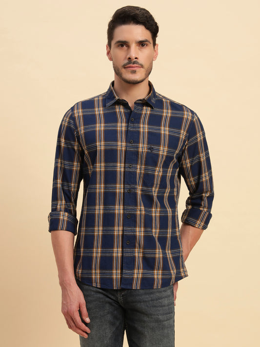 Casual Shirt for Men | Breathable & Soft with Color Fastness Regular Fit Spread Collar Neck Cotton Fabric Checkered Pattern
