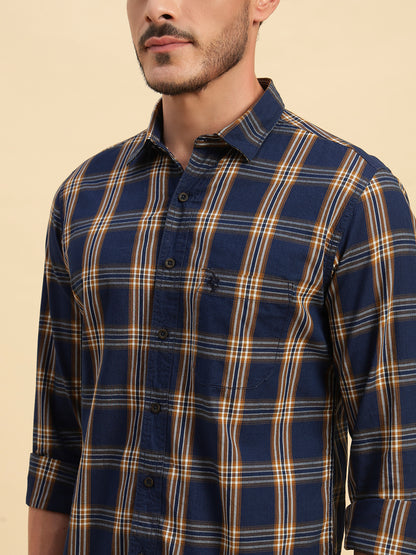 Casual Shirt for Men | Breathable & Soft with Color Fastness Regular Fit Spread Collar Neck Cotton Fabric Checkered Pattern