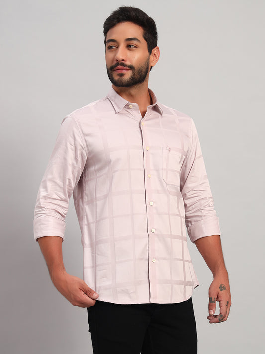 Casual Shirt for Men | Breathable & Soft with Color Fastness Regular Fit Spread Collar Neck Cotton Fabric Checkered Pattern