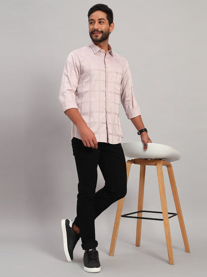 Casual Shirt for Men | Breathable & Soft with Color Fastness Regular Fit Spread Collar Neck Cotton Fabric Checkered Pattern