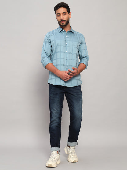 Casual Shirt for Men | Breathable & Soft with Color Fastness Regular Fit Spread Collar Neck Cotton Fabric Checkered Pattern