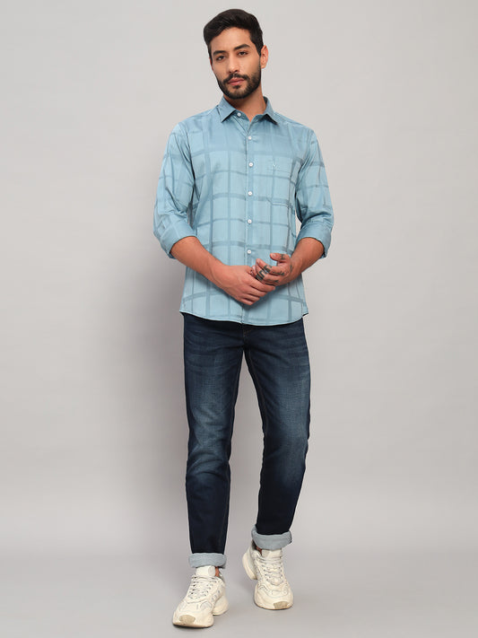 Casual Shirt for Men | Breathable & Soft with Color Fastness Regular Fit Spread Collar Neck Cotton Fabric Checkered Pattern