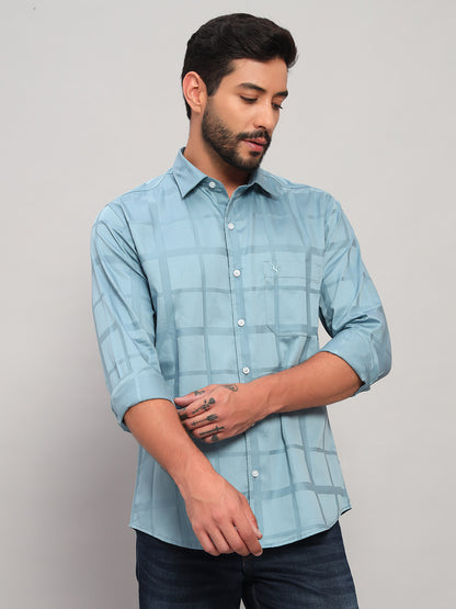 Casual Shirt for Men | Breathable & Soft with Color Fastness Regular Fit Spread Collar Neck Cotton Fabric Checkered Pattern