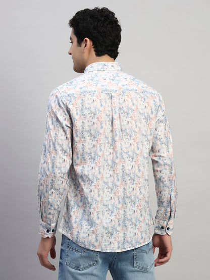Casual Shirt for Men | Breathable & Soft with Color Fastness Regular Fit Spread Collar Neck Cotton Fabric Printed Pattern