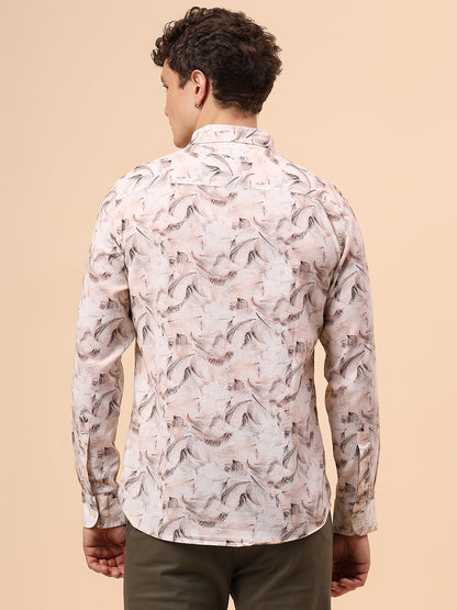 Casual Shirt for Men | Breathable & Soft with Color Fastness Regular Fit Spread Collar Neck Cotton Fabric Printed Pattern